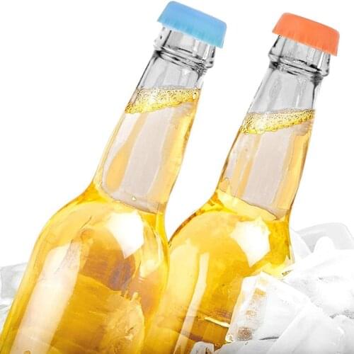 12pcs Beers Bottle Caps Silicone Reusable Round Bottle Caps 6 Colors Bottle Stopper Hat Kitchen Tools TS2 Bar Tools