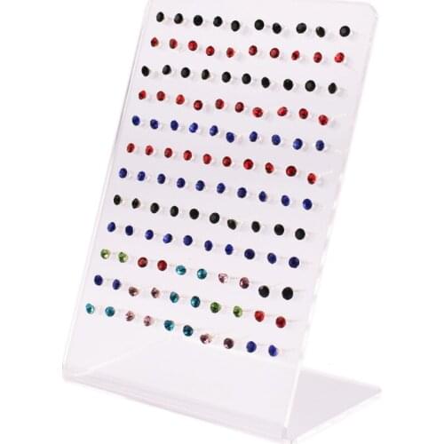 120 Holes White Jewelry Display Earrings Ear Stud Holder Organizer Women Jewellery Display Rack Stands Showcase Exhibidor #46677