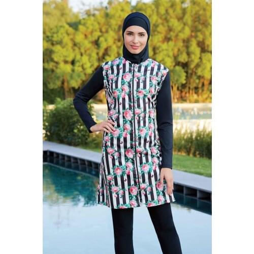 Women 3 Pcs Jileli Full Hijab Swimwear/2164 Turkish' Muslim Swimsuit Burkinis Modest Clothing Islamic Long Sleeves Hijab Full cov