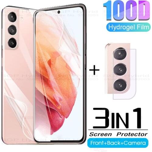 3in1 screen protector for samsung s21 ultra + front back hydrogel protective for samsung s 21 plus s21+ samsuns21 glass film