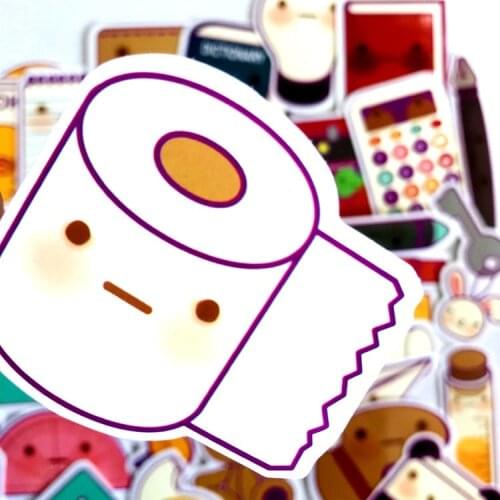 5 Sets=205PCS Cartoon Cute Stationery Hand Account Set Stickers Computer Mobile Phone Tablet Water Cup Waterproof Stickers