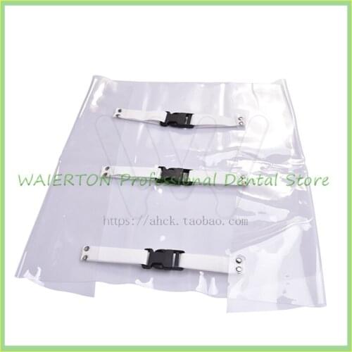 5pcs Plastic Transparent Dental Chair Mat Cushion Foot Pad Dental Seat Unit Dustproof Cover Protector With Elastic Bands