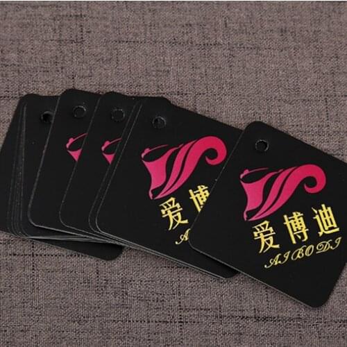 500pcs/lot Custom logo brand garment printed 300gsm paper tag paper tag mens clothes swing hang tags