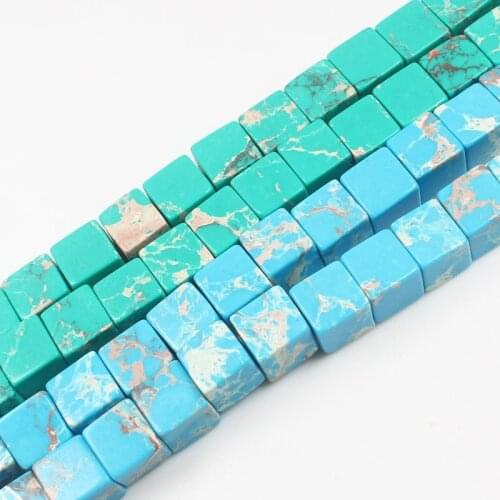 Emperor Jaspers 8mm Square Beads 15inch/46pcs , For DIY Jewelry Making, pendant,necklace