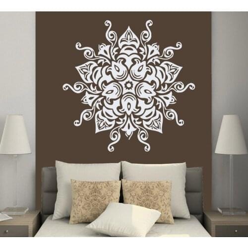 Abstract Moroccan Style Mandala Flower Wall Decal Yoga Studio Namaste Indian Home Wall Stickers Art Mural Removable Decor SYY591