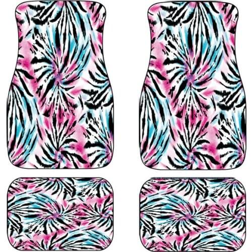 Aimaao Colorful Tie Dye Print Car Floor Mats Universal Car Accessories FIT SUV Truck Van For VW Toyota Avensis T25 Suzuki