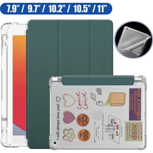 Case for iPad 8th Generation 2020 iPad 7th Gen 2019 Silicone Folio Protective Cover with Pencil Holder A2270/A2428 /A2429 Funda