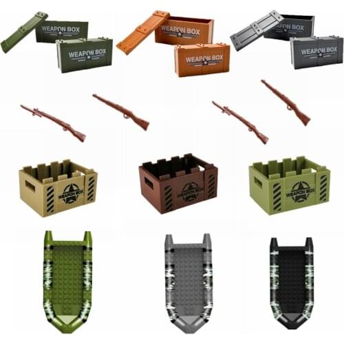 Military Weapons Series Toys For Children Accessories Weapon Pieces and Boxes Creactor Guns Militarys Compatible Building Blocks