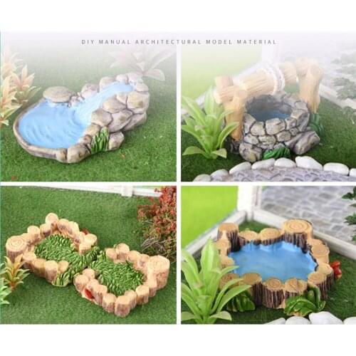 DIY Micro Landscape Ornament Pool Micro Spirit Garden Decorative Resin Process Accessories Building Model Materials