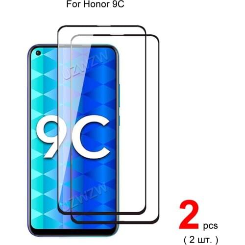2pcs For Honor 9C Full Cover 0.26mm Premium Tempered Glass Screen Protector Protective Glass For Honor 9C