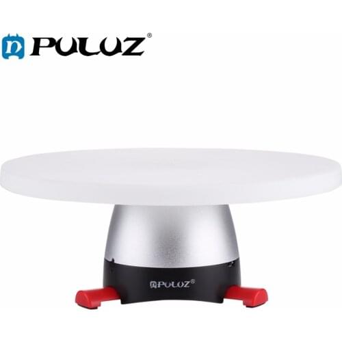 PULUZ Electronic 360 Degree Rotation Panoramic Tripod Head (Red)+Round Tray with Control Remoter Fit for Shooting small products