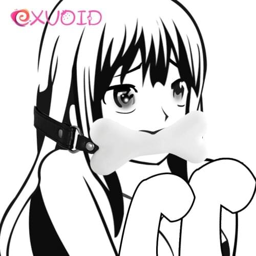 EXVOID Dog Bone Mouth Plug Sex Toys for Couples Oral Fixation Restraint BDSM Bondage Sex Shop Open Mouth Gag Silicone Bite Gag
