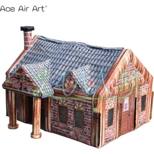 Hot sale large 8mL x 5mH inflatable pub tent blow up house tent british pub exhibition tent commercial rental bar for sale