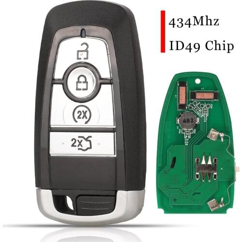 Jingyuqin 5pcs 4 Button Smart Control Car Key Fob 434Mhz For Ford Mustang 2018 Fccid:M3N-A2C93142600