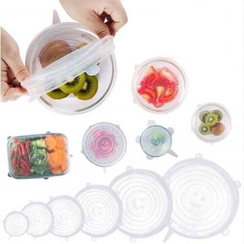 Kitchen Accessories Silicone Cover Fresh Keeping Silicone Stretch Lids Caps for Food Dish Keep Fresh Tools Kitchen Gadgets-S