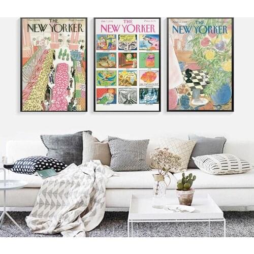Fashion The New Yorker Magazine Wall Art Canvas Painting Nordic Posters And Prints Pictures For Living Room Vintage Home Decor