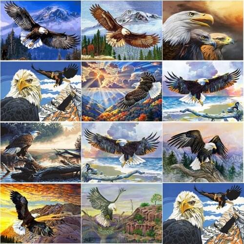 New 5D DIY Diamond Painting Eagle Diamond Embroidery Animal Rhinestones Full Square Round Drill Crafts Scenery Home Decor Gift