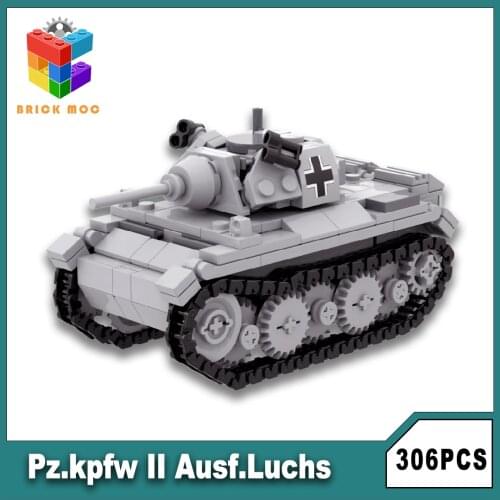 German Panzer II Luchs Building Block Set Military Puzzle Assembly Model Army War Soldie rToys Gifts For Children Kids