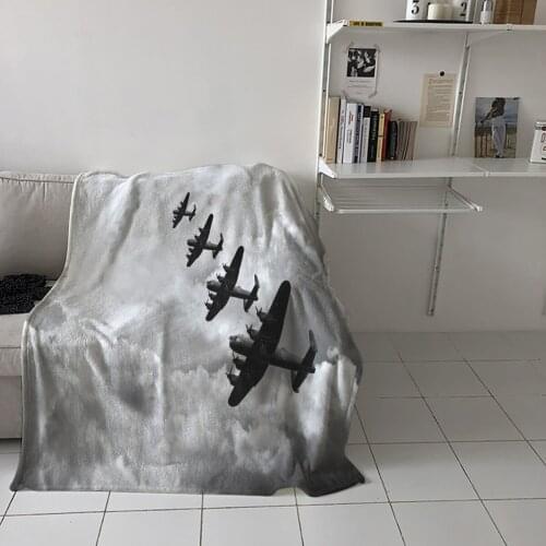 Fighter Jet Black And White Retro Home Blanket High Quality Bedroom Living Room Sofa Blanket Lounge Hotel Travel Soft Blanket