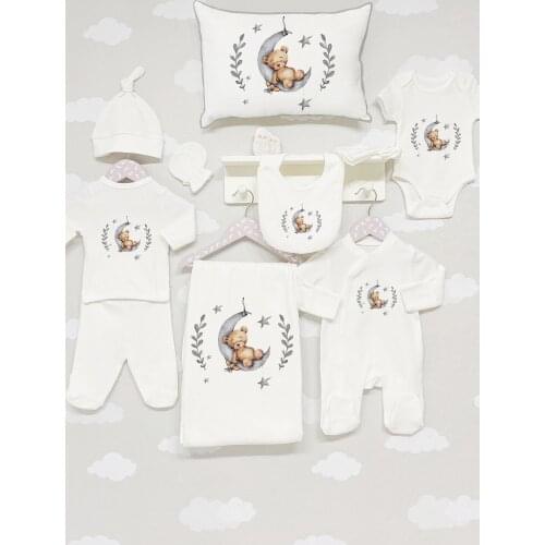 Organic 11 Piece Jacquard Hospital Output-For Baby Series Baby Set Lux 100 Cotton High Quality