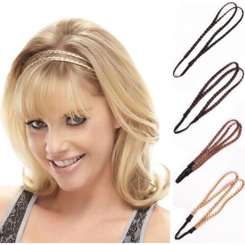 Hair Band Double Braided Bohemia Wig Barrettes Knotted Twist Headband Girls Solid Color Hairband Hair Accessories Women