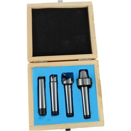 4Pcs/Set Mt2 Live Center Drive Spur Driver Dead Center With Wooden Case For Metalworking Wood Lathe Turning Tools