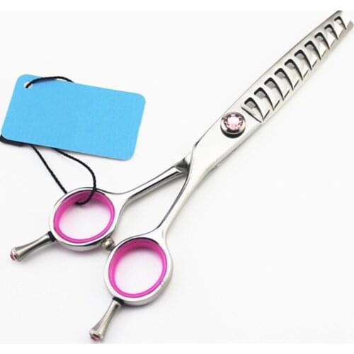 Professional Japan 440c steel 6 inch Curved teeth hair scissors thinning salon barber makas scissor shears hairdressing scissors