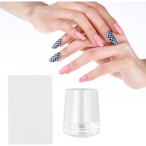 Transparent Nail Stamper Double Head DIY Silicone Seal Nail Stamping Printing Tips Tool for Women Manicure