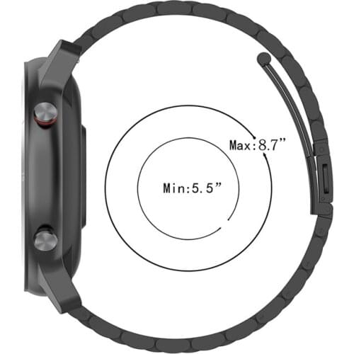 Three-bead Stainless Steel Watchband 22mm for Samsung Galaxy Watch 3 for POLAR Grit X for Ticwatch PRO for Huawei GT 2e Watch