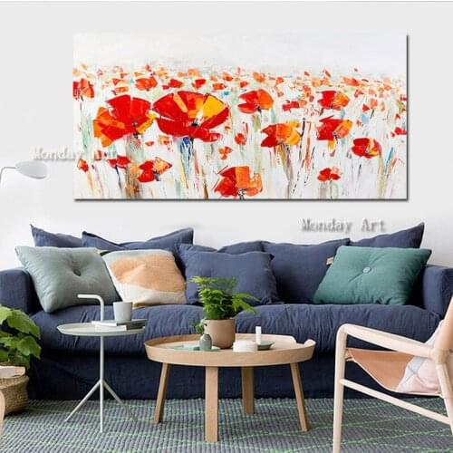 Hand Painted Knife Tree Oil Painting On Canvas Large Palette 3D Painting For Living Room decor Abstract Wall Art flower Pictures