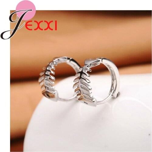 Lovely Style 925 Sterling Silver Earrings Fish Bone Shape Halloween Surprise Gift For Girl Jewelry Best Suprise