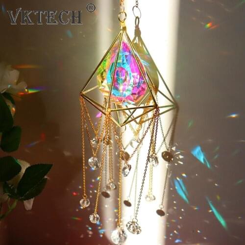 Pipa Crystal Prisms Hanging Rainbow Chaser Lighting Accessories for Window Curtains Pendant Home Garden Car Lamp Deco