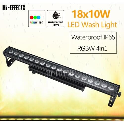 18pcs LEDs Waterproof Wall Wash Light RGBW 4IN 1 Stage Lighting LED Wall Washer Color Wash Lighting for Wedding Party Show