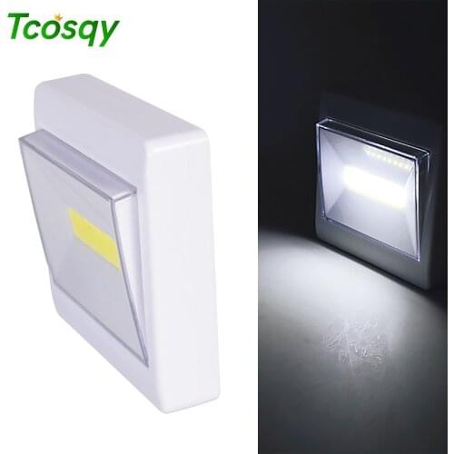Tcosqy cob switch light chip light source magnetic suction and screw installation method power supply battery night light