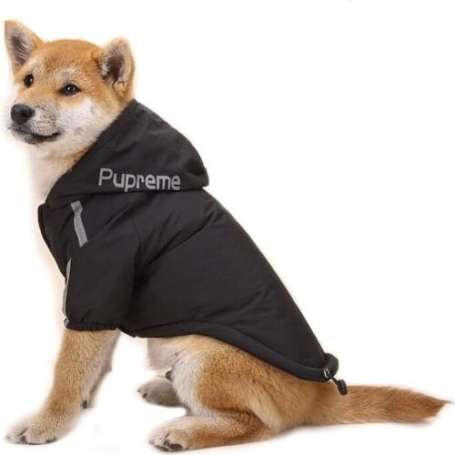 Warm Dog Clothes Winter Waterproof Outdoor Dog Jacket for Small Dogs Soft Polar Fleece Lined Padded Dog Coat Hooded Pet Clothing