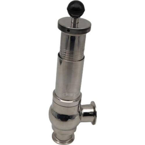 1.5" 2" Tri Clamp Elbow 90 Deg 1-8 Bar Adjustable Pressure Relief Safety Valve Sanitary SUS 304 Stainless Steel Homebrew