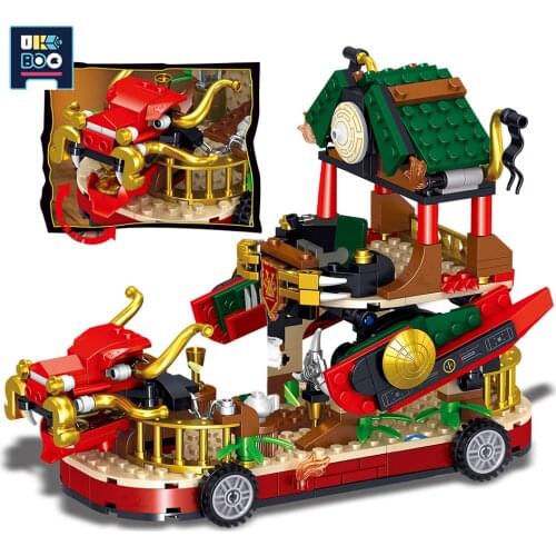 UKBOO 372PCS Ninja Dragon Truck Model Building Blocks City Mobile Car Figures Weapons Bricks Toys for Children Boys Gift