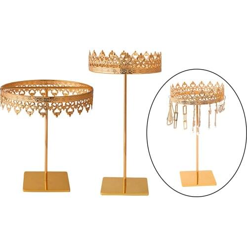 Stainless Steel 360 Rotating Earring Display Stand Jewelry Organizer for Earrings Display Necklaces Display Home Use