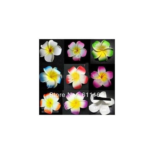 Top quality 2015Free Shipping!! 100pcs Hawaiian Plumeria Foam Flowers 3 inch Head Only (6 colors mixed)