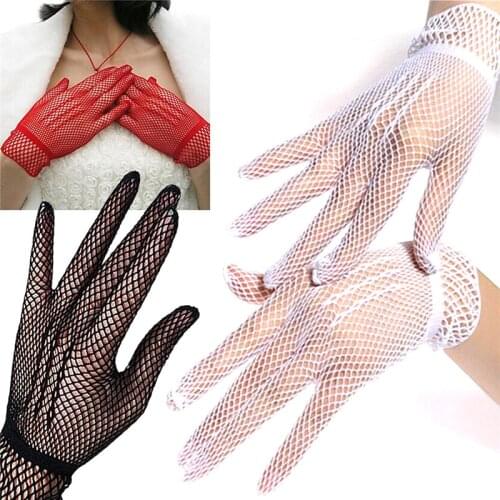 1pair Mesh Fishnet Gloves Women Gloves Mitten Animals Gloves UV-Proof Driving Gloves Nylon Mesh Solid Thin Summer