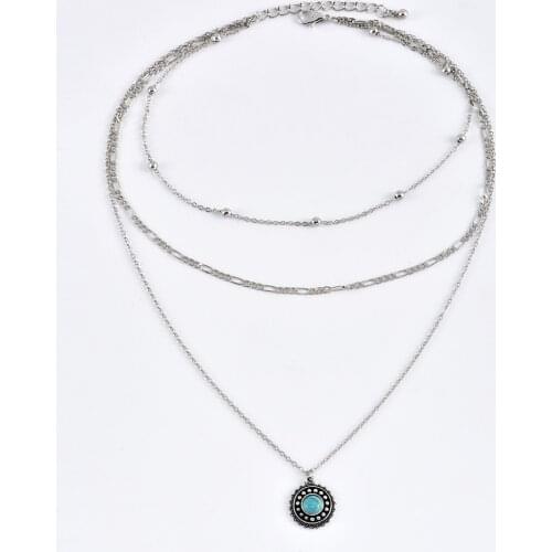 Hot Sell Jewelry New Necklace Fashion Bohemian Style Ancient Songshi Female Multi-layer Necklace Combination Wholesale