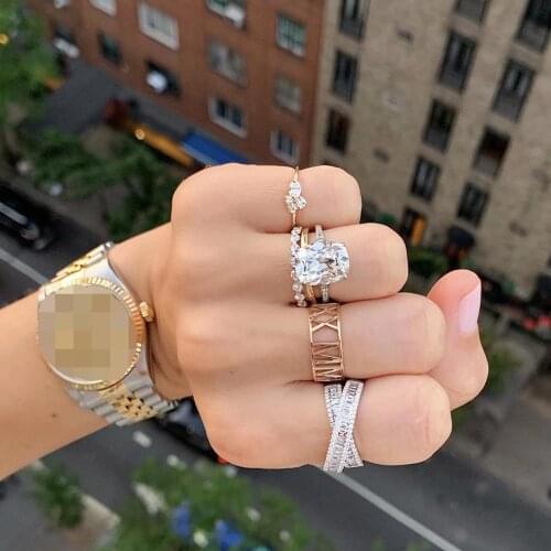 NEW Fashion Luxury Cross Charm AAA Cz Wedding engagement Ring Women Party Jewelry Free Shipping