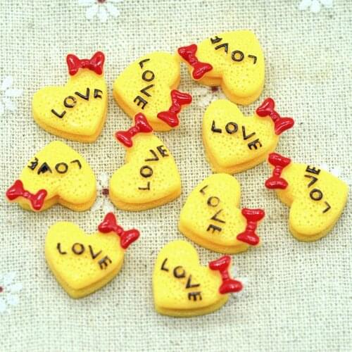 10PCS Mixed Color Resin Heart Love Cake Miniature|Diy Home Embellishment Miniature|Home Decoration Crafts