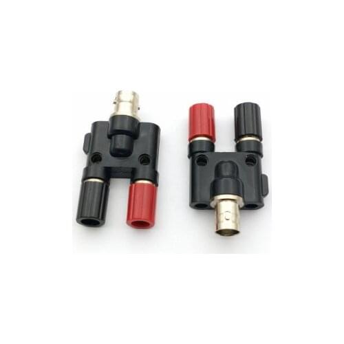 100pcs COPPER BNC Female To Twin 4mm Banana Jack Female Coaxial Adapter