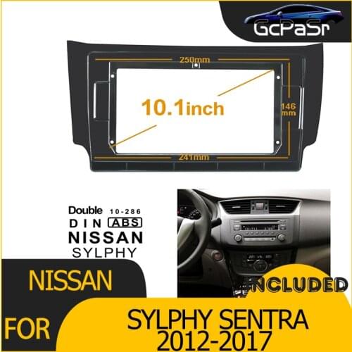 2/1Din Car Radio Player DVD Frame Audio Fitting Adaptor Dash Trim Facia Panel 10.1inch For NISSAN SYLPHY SENTRA 2012-2017Double