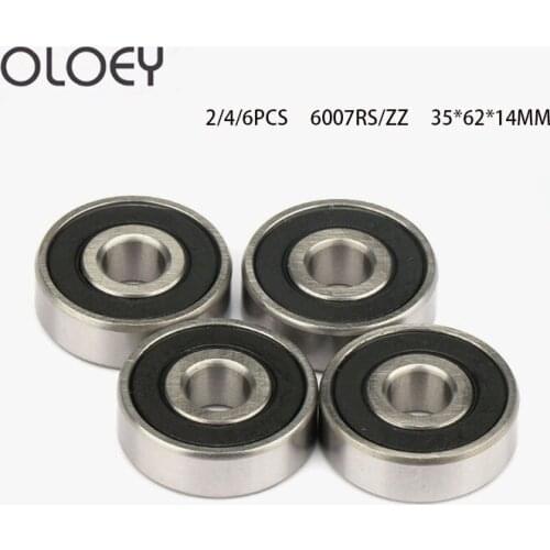 2/4/6PCS Excellent 6007RS ZZ 2RS 35*62*14MM Deep Groove ball bearing bike Bicycle parts Factory Price Free Shipping