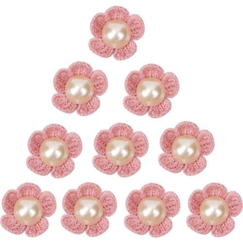 IBOWS 10pcs Solid Pearl Flower Accessories Chunky Glitter Resin Pentagram Handmade DIY Crafts Hair Bows Materials Garment Decor