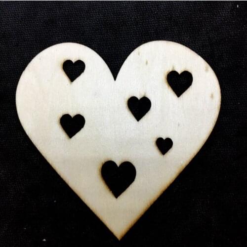 Free shipping! 100MM Natural Unfinished Heart Cutout Craft Beads