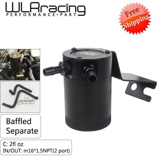 Free Shipping 2 Port Aluminum Oil Catch Can For Subaru BRZ Toyota 86 Scion FR-S Baffled reservoir carburantreser WLR-OCC01BK