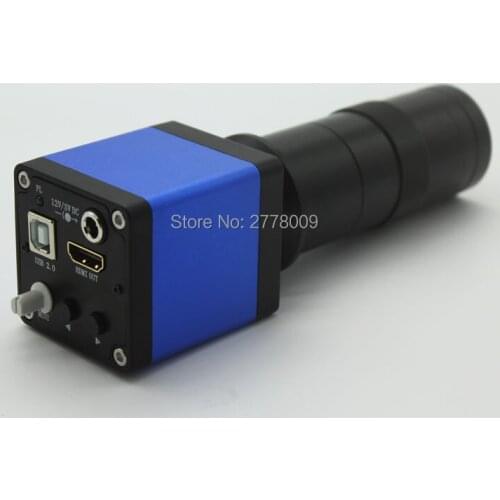 Free Shipping Full HD 1080P Industrial Microscope Camera HDMI USB Outputs+8X-130X C-mount Lens